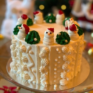 White Christmas Cake by Hola Keto Desserts Dubai Abu Dhabi Sharjah UAE