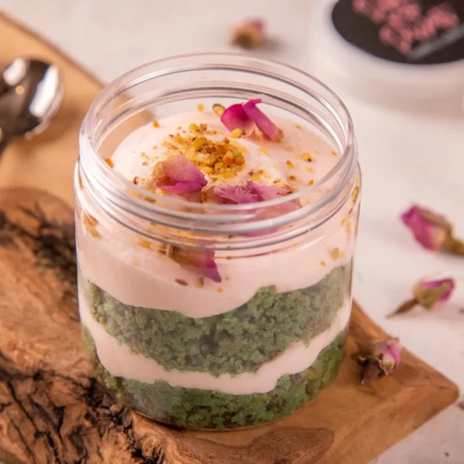 Rose Pistachio Cake Jar Dubai Keto Desserts UAE Low Carb No Sugar Healthy Delicious Rose Pistachio Cake Jar Dubai Keto Desserts UAE Low Carb No Sugar Healthy Delicious