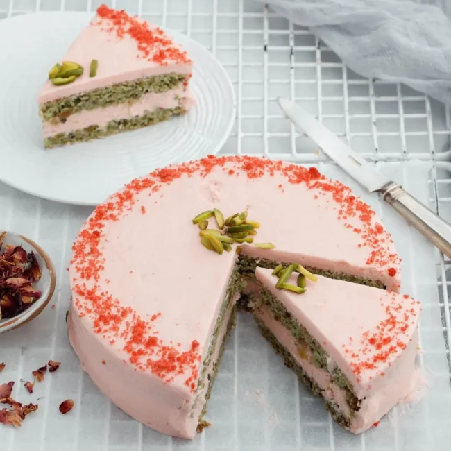 Rose Pistachio Sponge Cake Dubai Keto Desserts Low Carb No Sugar Healthy Rose Pistachio Sponge Cake Dubai Keto Desserts Low Carb No Sugar Healthy